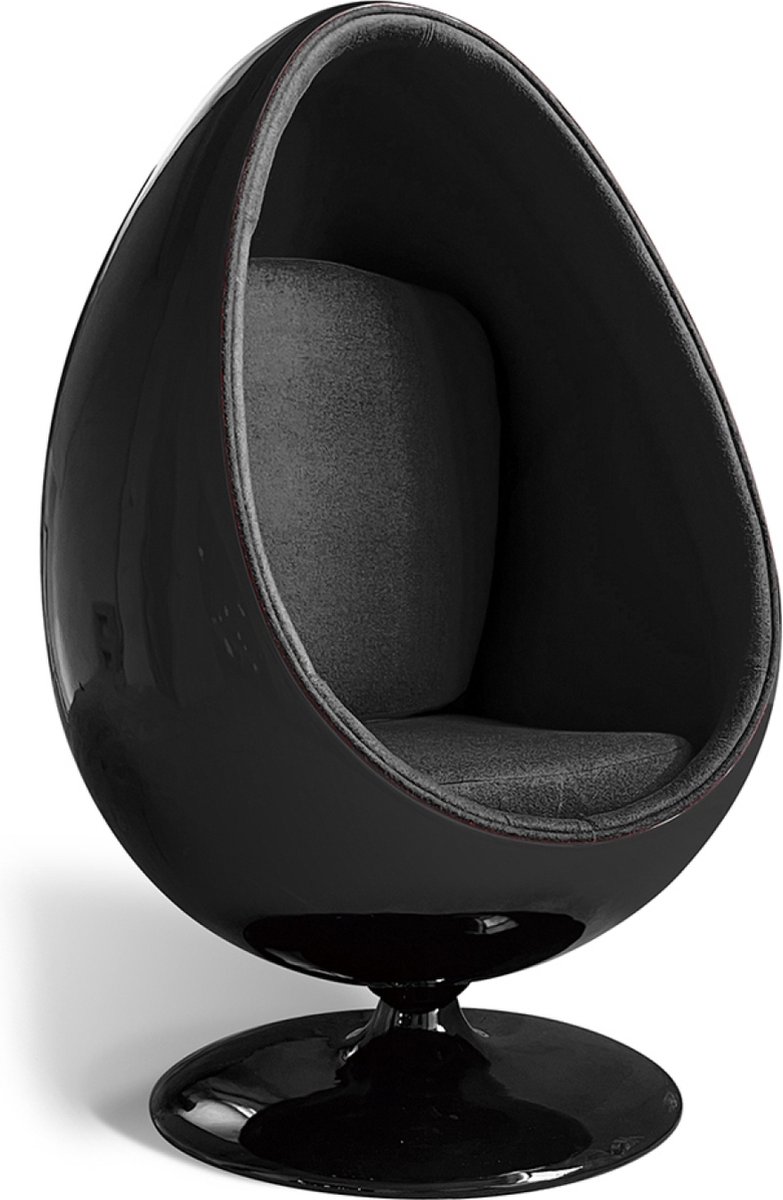 York - Egg Loungestoel - Zwart, Zwart