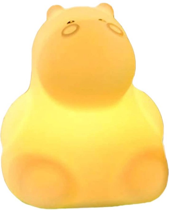 Nachtlamp - Nachtlampje - Kinderlampje - Babylampje - Nachtlamp Baby - Nachtlamp Kind - Slaaplampje - Oplaadbaar Nachtlampje - Siliconen Nachtlampje - Nachtlamp met Timer - Babykamer Lamp - Kinderkamer Lamp - Nijlpaard Nachtlampje - Nijlpaard Lamp van Luvy — afbeelding 3