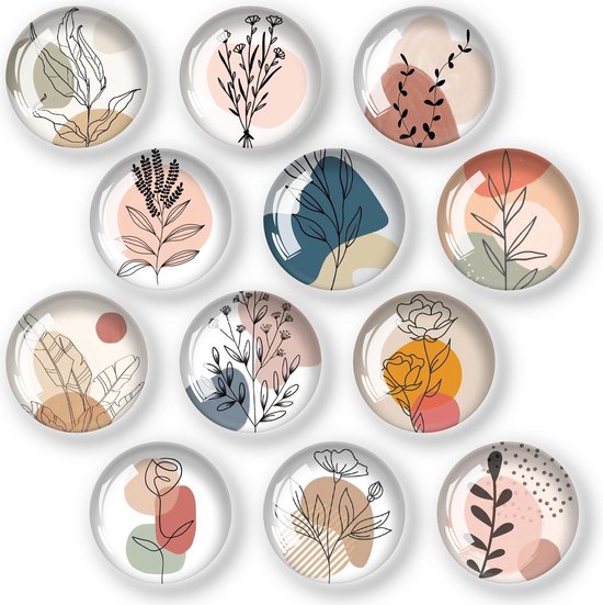 GEFIRE Koelkastmagneten voor honden, 12 stuks, voor kinderen, koelkastmagneten, magneten, koelkast, magneten voor kinderen, geschikt voor whiteboards, koelkasten, foto's enz rond/30 mm