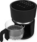 4SWISS Heteluchtfriteuse ABB-G24 Pure Glass, Vermogen 1200 W, met aanraakscherm, energiebesparend en gemakkelijk schoon te maken, ruime lade van 3 liter, Zwart