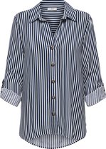 Gestreepte katoenen blouse voor dames in Blauw