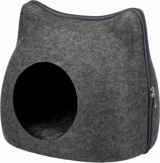 Trixie - Kattenmand - Relax Iglo - Kat - Vilt - Grijs - 38X37X35 cm