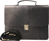Sac de travail de Luxe harnais cuir A4 noir