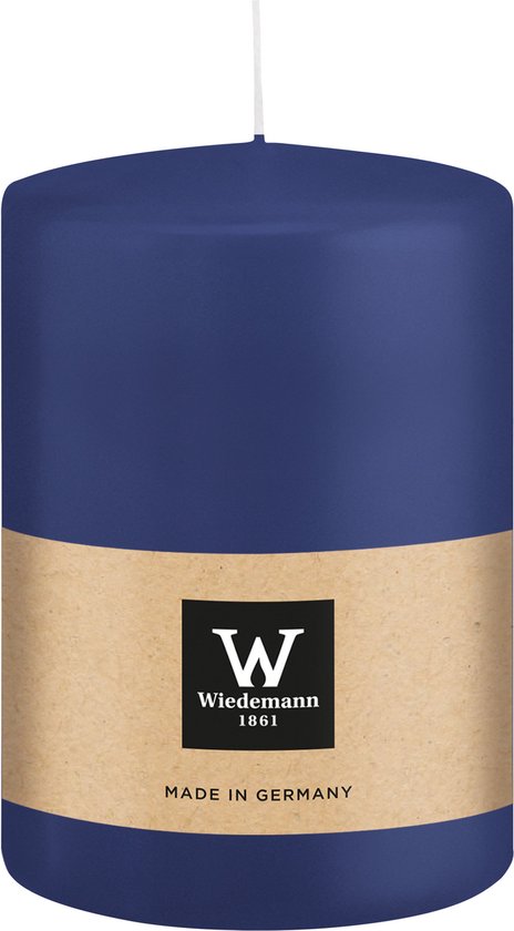 Wiedemann Bougies cylindriques/bougies pilier - lot de 3 - bleu foncé - 7x13/10x15/7x20 cm