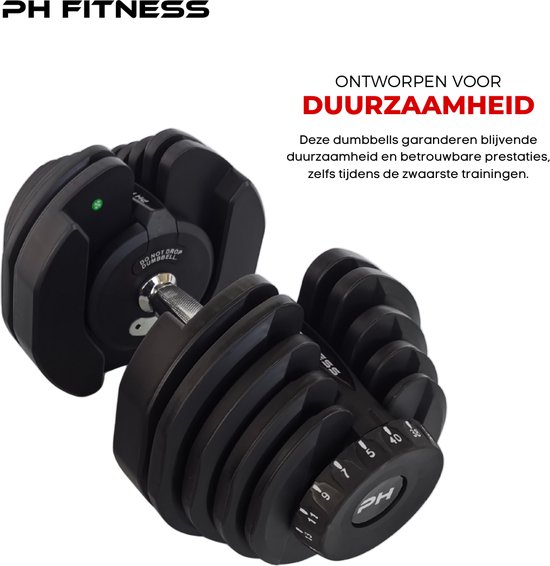 Haltères réglables de 20 kg avec options de connecteur convertible Combo