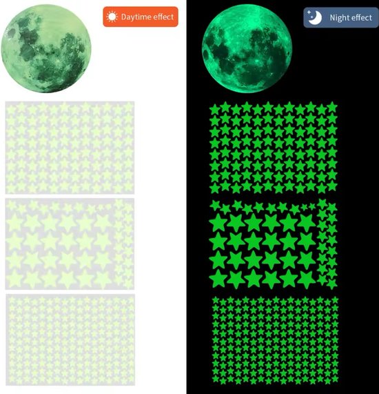Gloei in het Donker Maan & Sterren - 108 Stuks - Muurstickers & Plafonddecoratie - Nachtverlichting voor Kinderkamer - Slaapcomfort - C4.1 — afbeelding 4