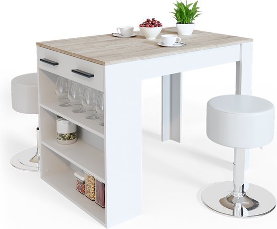 Eettafel set Fyrk Zwart/eiken rustiek 110 x 70 cm 4 delen Vicco | Zwart Eettafel set Fyrk Zwart/eiken rustiek 110 x 70 cm 4 delen Vicco | Zwart