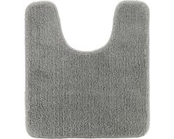 Tendance Toiletmat/wc mat Aquarius - met uitsparing - anti slip - microvezel - lichtgrijs - 45 x 50 cm - badkamer matten