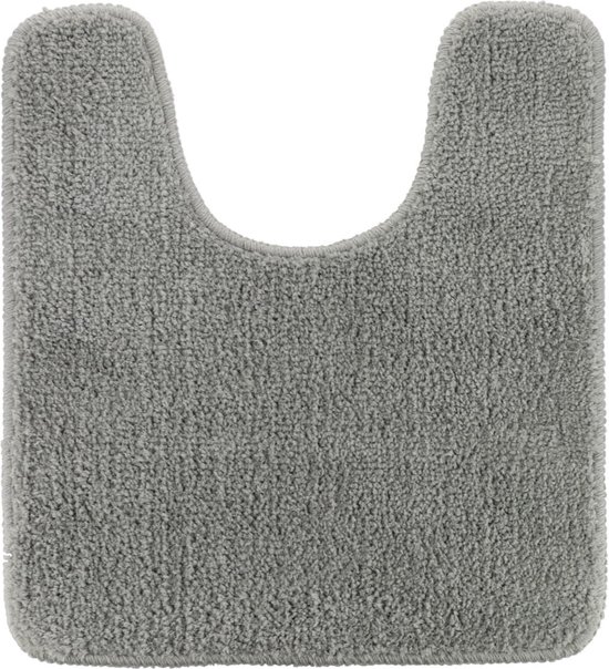 Tendance Tapis de toilette/tapis de toilette Aquarius - avec évidement - antidérapant - microfibre - gris clair - 45 x 50 cm - tapis de salle de bain