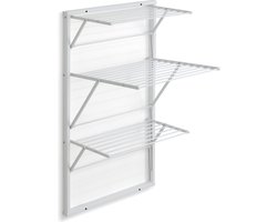Arredamenti Italia 616 KARIM - Beukenhouten Handdoekrek - Inklapbaar Wanddroogrek - 15m Drooglengte - Kleur: wit - ARIT - Il cuore del legno
