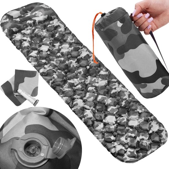 Springos Slaapmat - Zelfopblazend - Inclusief Hoes - Camouflage - 190x58x4 Cm van Springos — afbeelding 3