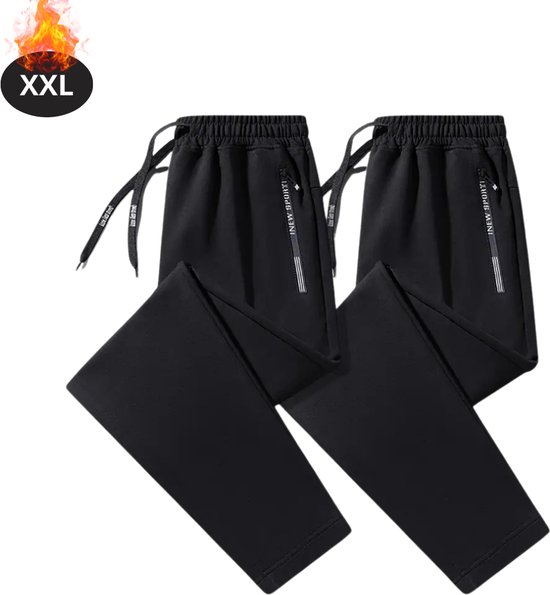 Nivard Trainingsbroek Heren - Sportbroek - Trainingsbroek Lang - Trainingspak - Sportkleding - 2pc Zwart - XXL
