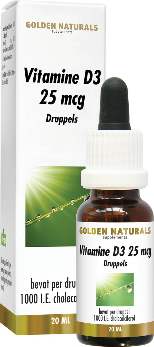 Goedkoopste Golden Naturals Vitamine D3 25 mcg druppels (20 milliliter