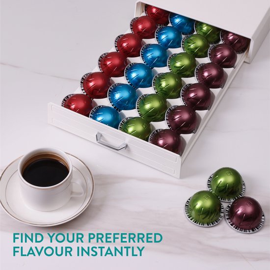 Nespresso Lade Navaris Koffiecups Houder – 3 Lades Voor Tot 48 Nespresso Capsules | Ruimtebesparend Opbergsysteem Voor Je Koffiehoek Nespresso Capsule Opberg