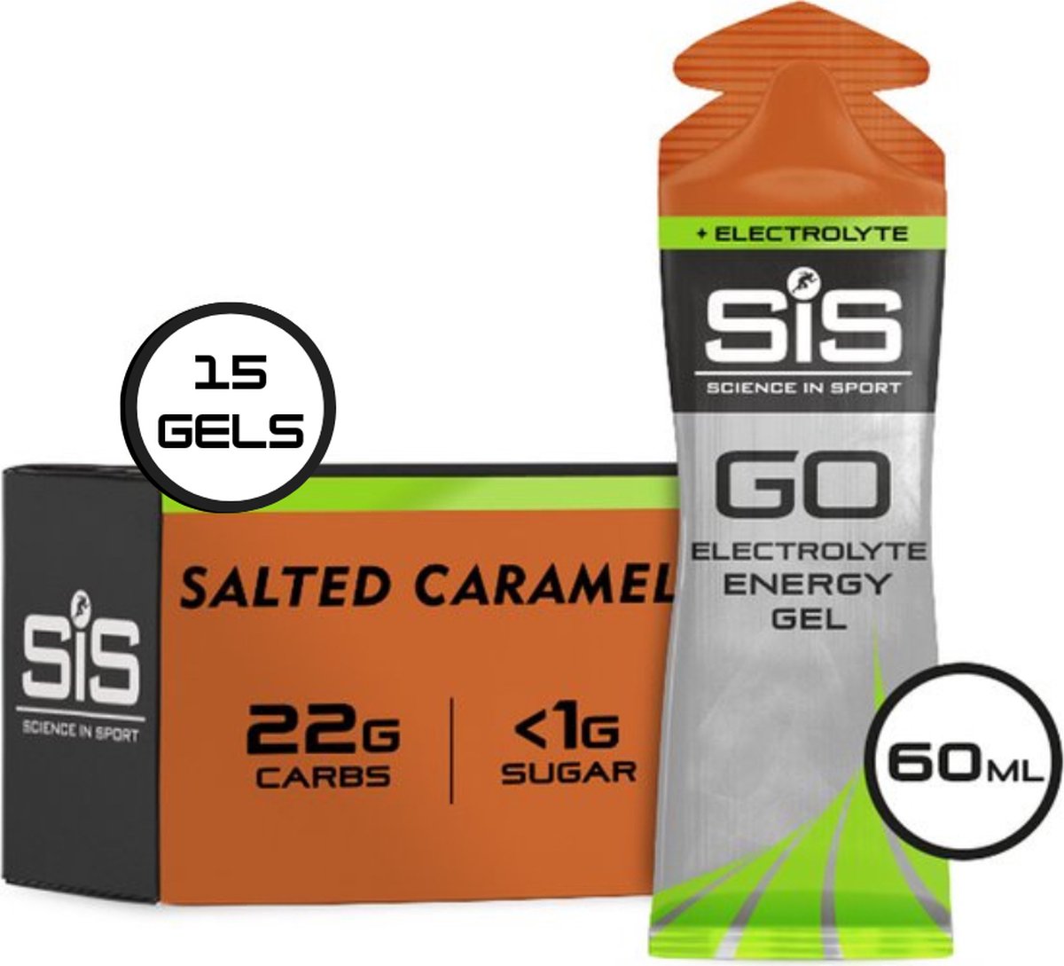 Goedkoopste Science in Sport - SIS Go Energy Electrolyte - Sportgel - Energie gel - Isotone Sportgel - Salted Caramel Smaak - 15 x 60ml