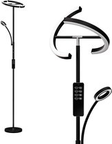 Bol.com ANTEN Staande lampen Zwart - Vloerlampen met Leeslampen - 20W+7W 2750LM - Dimbaar - 3000K-6000K - met Afstandsbediening aanbieding