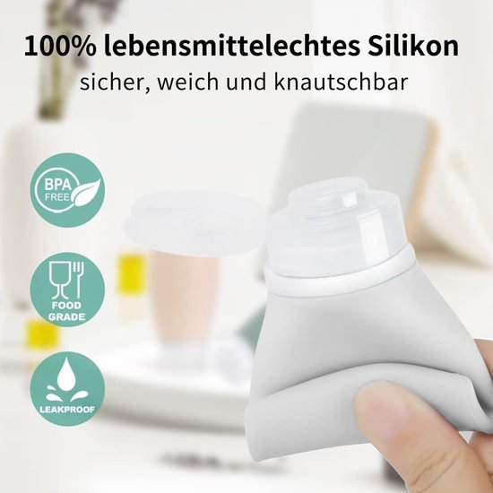 Lot De 4 Flacons De Voyage En Silicone 100 Ml – Étanches, Pour Articles De Toilette – Multicolore