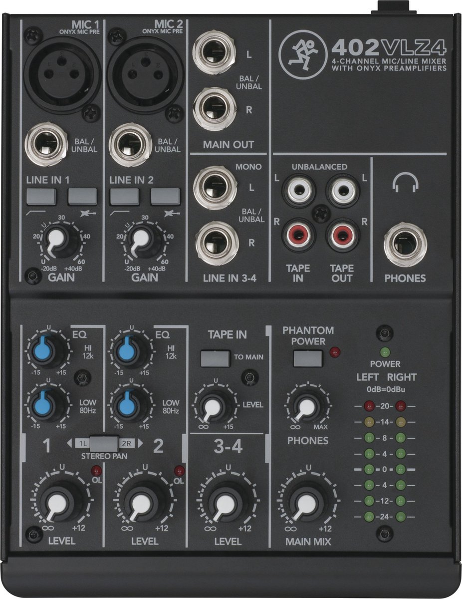 Mackie 402 VLZ4 4-kanaal mixer - Analoge mixer