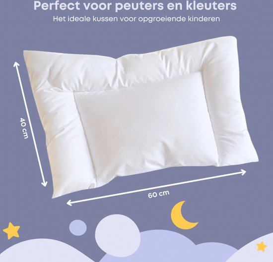 Zavelo Baby & Peuter Kussen Ukkepuck 40x60 cm - Kinderkussen - Anti-Allergisch - Eerste Kinderkussen