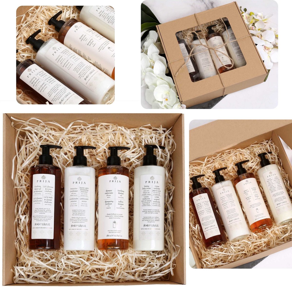 Goedkoopste PRIJA - Set cosmetica douchegel, haarconditioner, haarshampoo, bodycrème 4x380ml