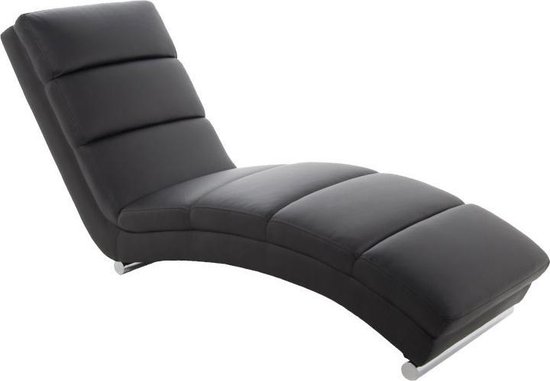 Relaxstoel design ligstoel Sanne zwart kunstleder. | bol.