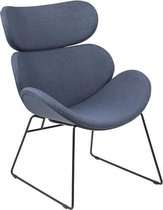 Cazy fauteuil donkerblauw - zwart onderstel.