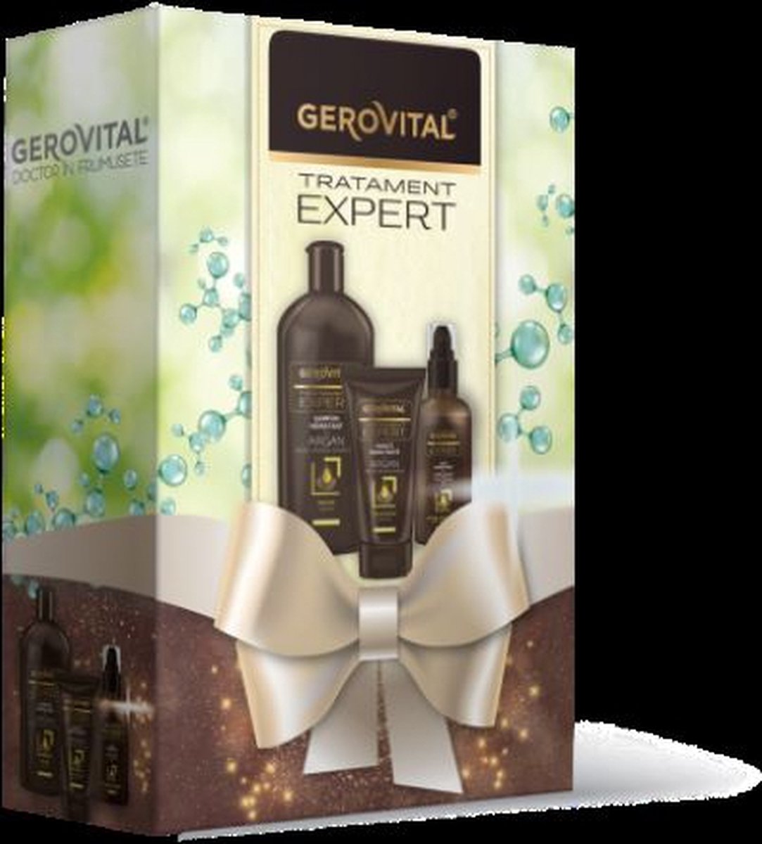 Haarverzorging geschenkset - GIFTSET - Gerovital kerst cadeautje - Argan Treatment Geschenkdoos: Shampoo, Masker en Haarolie - Gerovital Treatment Expert - 250ml , 150ml, 100ml