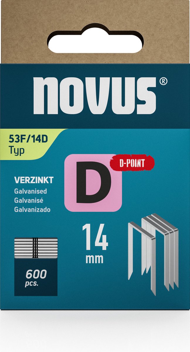 Novus Tools 042-0793 Nieten met plat draad Type 53F 600 stuk(s) Afm. (l x b) 14 mm x 11.3 mm