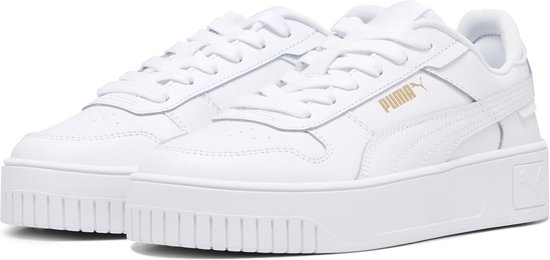 PUMA Carina Street Jr Meisjes Sneakers - PUMA White-PUMA White-PUMA Gold