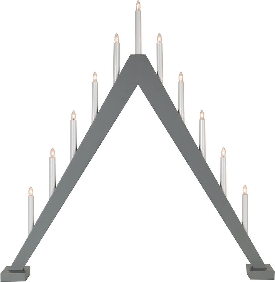 Star Trading Grote kandelaar 'Trill' met 11 kaarsen, grenenhout, E10-lamp, grijs, H 79 cm