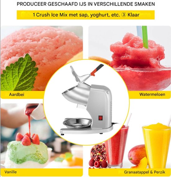 Happyment Ijscrusher Deluxe - Zilver - Smoothie maker - Slush maker- Cocktail ijs - RVS van Happyment — afbeelding 5