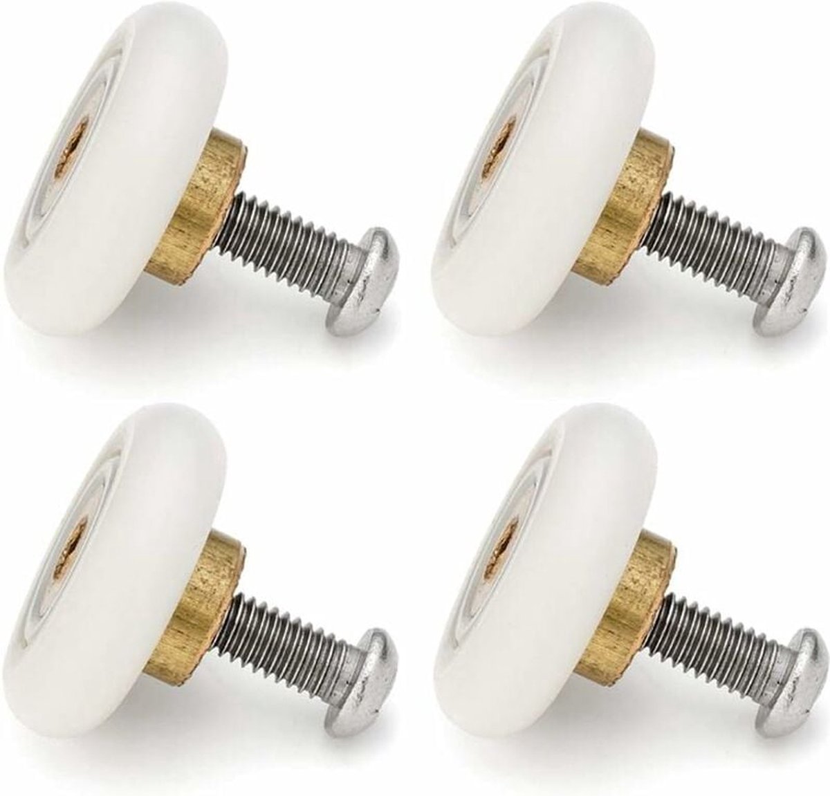 Katrol - 4 stuks - reserverollen - met M6 schroeven - Diameter 20 mm - voor doucheschuifdeur