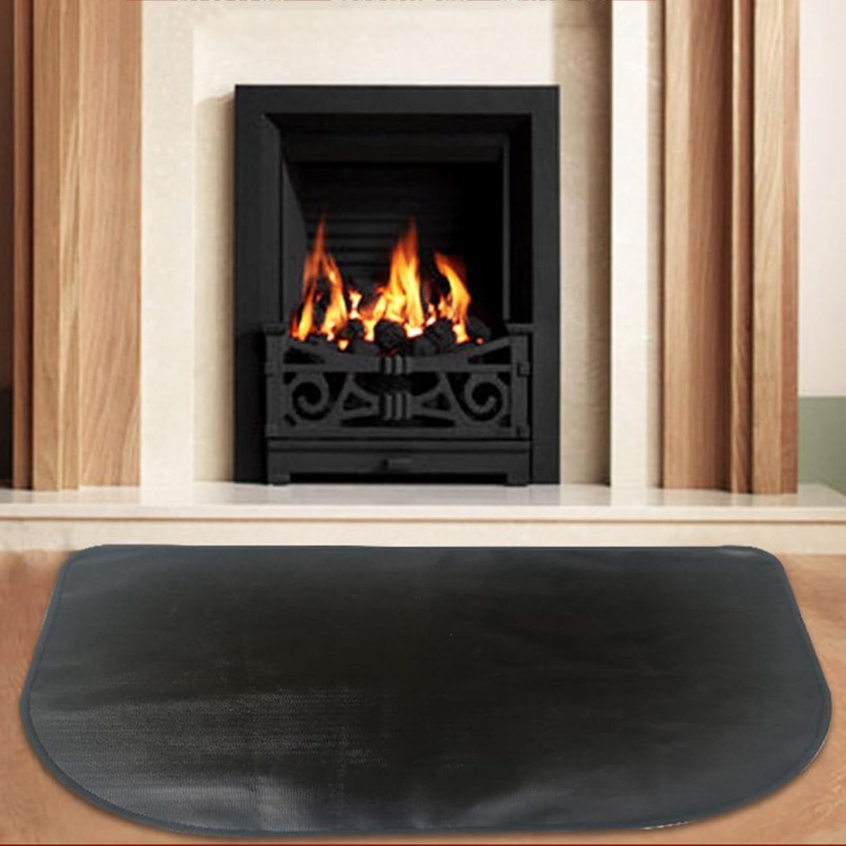 Vloerplaat voor houtkachel, onder open haard - halfrond - 100x100 Vloerplaat voor houtkachel, onder open haard - halfrond - 100x100