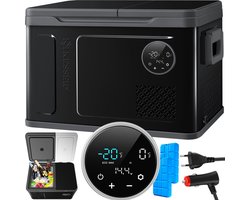 KESSER® Compressor Koelbox 2in1 Dubbele Zone Koeler & Vriezer, Elektrische Vriesbox LED Touch Control 12/24 V 230V, Frigobox Koelen tot -20 °C voor Auto, Vrachtwagen, Kamperen - 31 Liter, Zwart / Antraciet