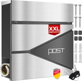Bol.com KESSER® Brievenbus met Krantenvak Wandmontage Roestvrij Staal - Wandbrievenbus inclusief Montagemateriaal 2x Sleutels Af... aanbieding