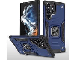 Samsung Galaxy A23 5G / 4G Armor Anti-Shock Telefoonhoes met Ringhouder - Schokbestendige Hoesje met Stijlvolle Bescherming Blauw