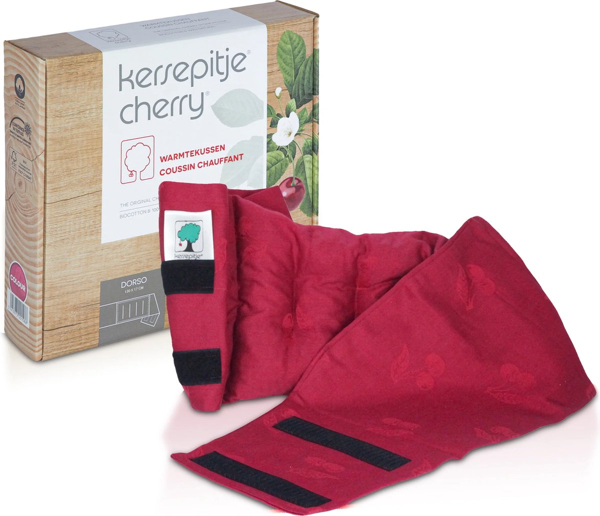 Goedkoopste Kersepitje® Dorso - Kersenpitkussen Met Velcro - Pittenzak Magnetron - The ONLY Original - 17x120cm