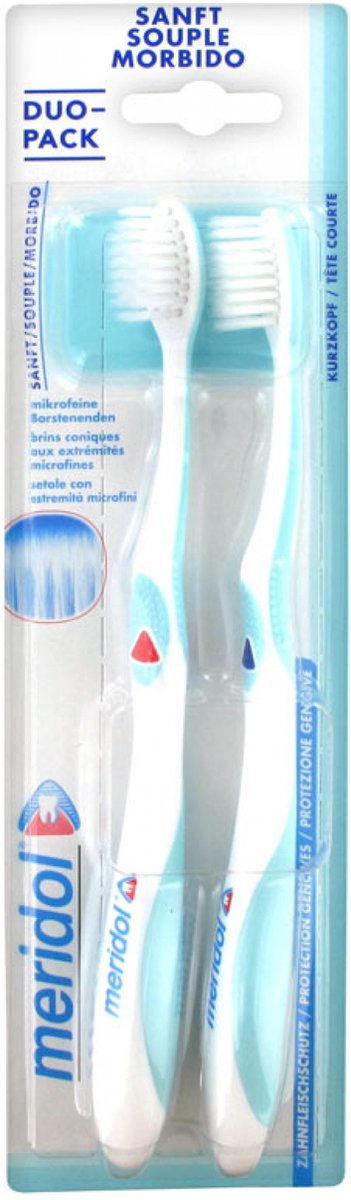 Goedkoopste Meridol Duo-Pack Zachte Tandenborstels (Kleur Rood en blauw