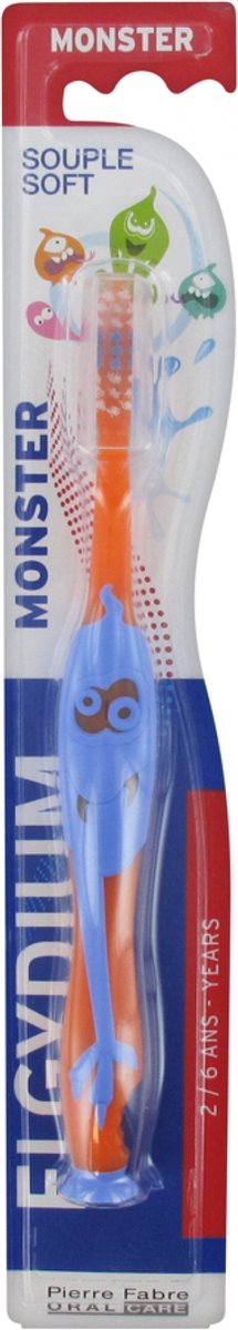 Goedkoopste Elgydium Monster Tandenborstel 2-6 Jaar Zacht (Kleur Oranje en blauw