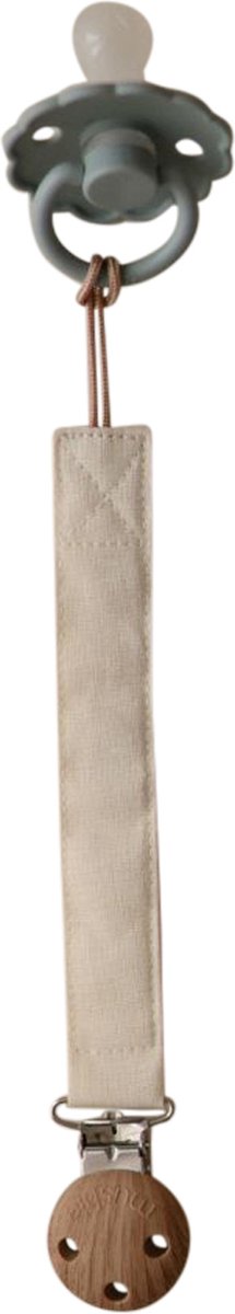 Goedkoopste Mushie Speenkoord Linnen Blush/Cream 2-Pack