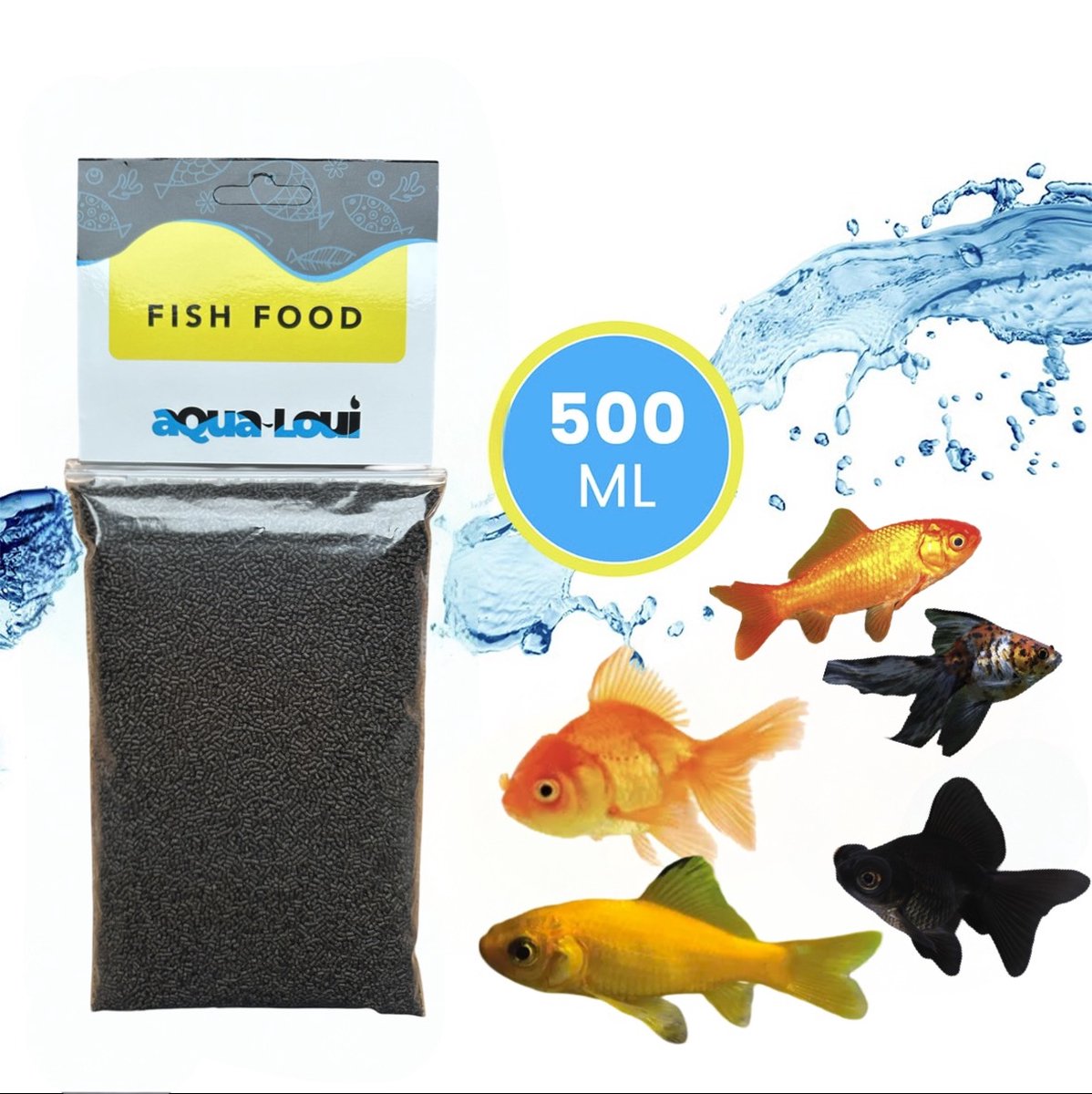 Aqua-Loui® - Visvoer - Vissenvoer - Korrels (Granulaat) - Goudvissen voer - Goudvis Voer - Aquarium - Goldfish - Geschikt Voor Goudvissen & Sluierstaart Vissen - 500ml