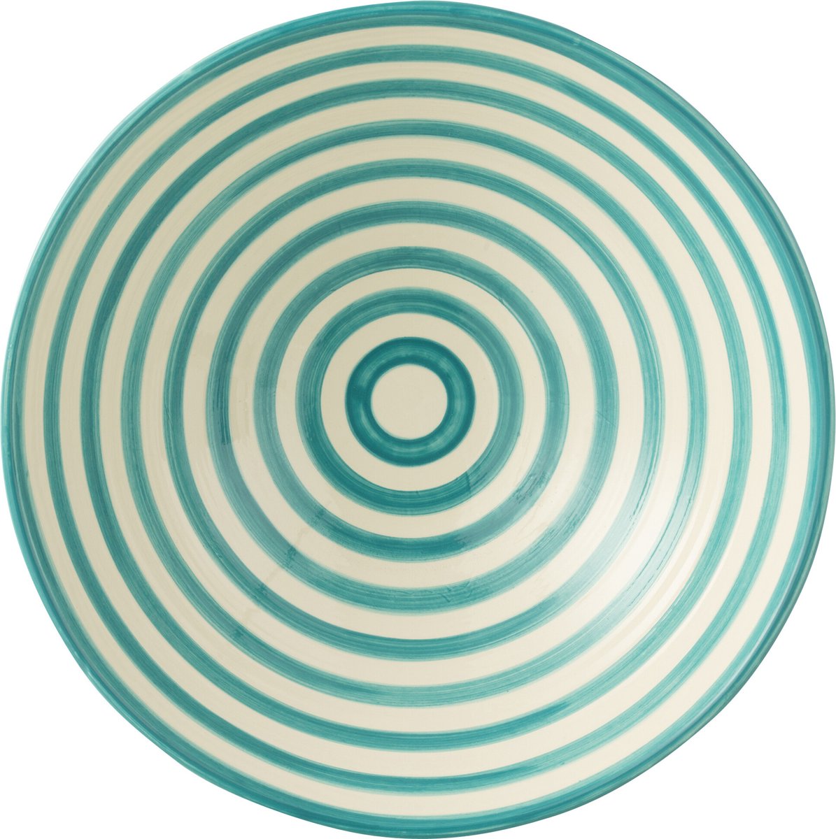 J-Line kom Lebrillo Granada Stripes - keramiek - wit/aqua