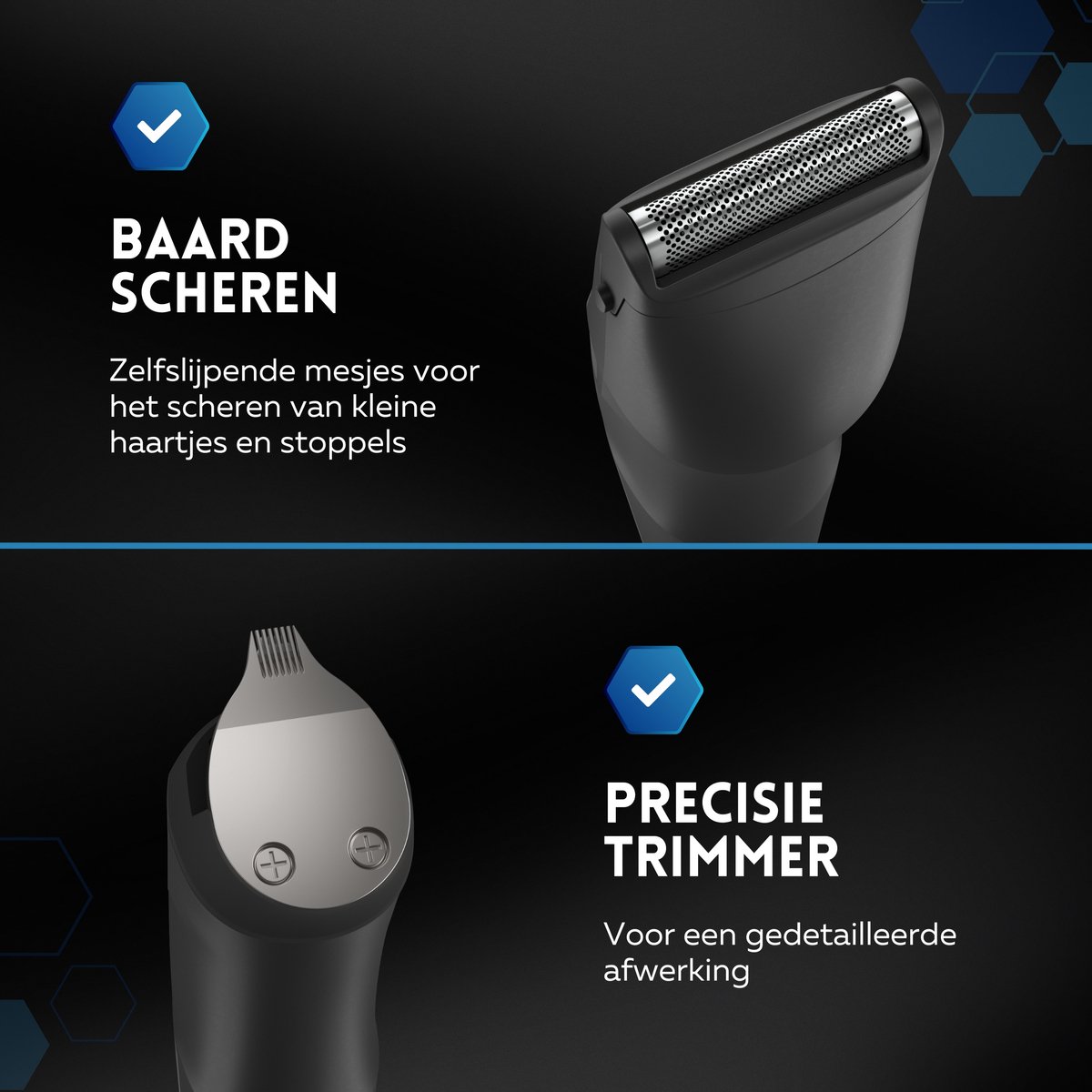 6-in-1 Baardtrimmer Mannen - Beeperfect® - Trimmer Baard en Lichaam - Bodygroomer - Neus en Oortrimmer - Waterdicht - Incl. 6 Opzetstukken thumbnail 3