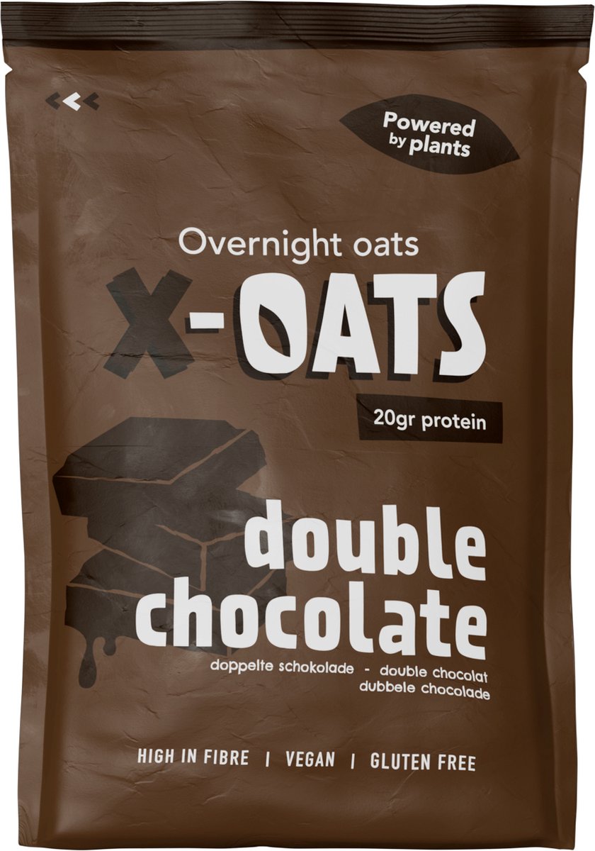X-OATS Proteïne oats Ontbijtshake - Proteïneshake & Maaltijdshake - Vegan Glutenvrij Hoog in vezels - 20g Eiwit - 24-pack Double Chocolat