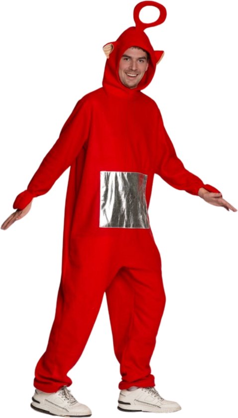 Partychimp Tv Figuren Kostuum voor Volwassenen Pluche Onesie Kinderfiguren Verkleedpak Carnavalskleding Heren Carnavalskleding Dames Verkleedkleding - Polyester - Rood - Uniseks - Onesie - Maat M/L