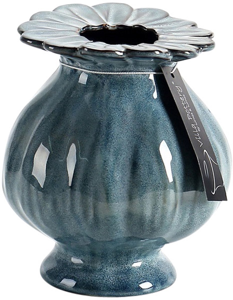Villa Pottery Sophie Blauwe vaas 20x25