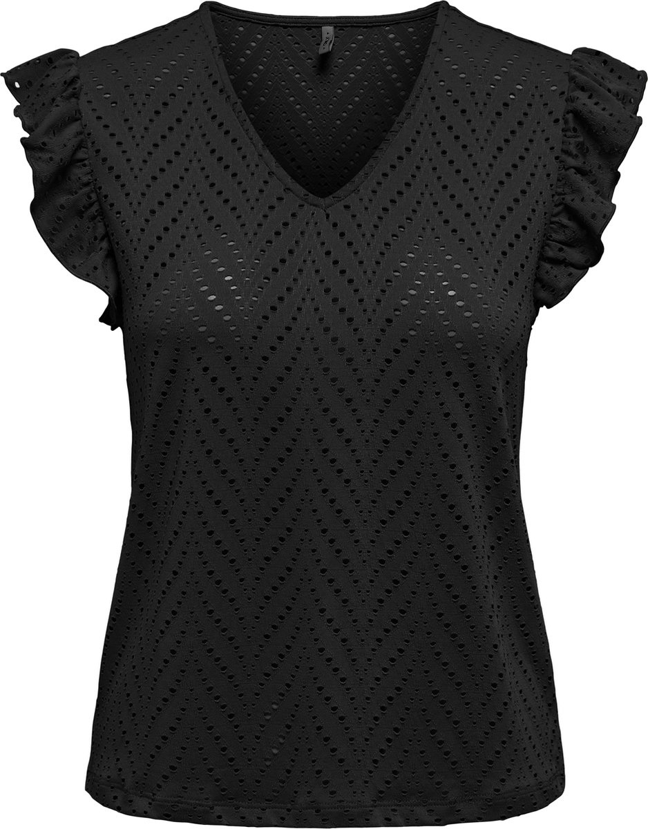 ONLY - ONLSMILLA S/L V-NECK FRILL TOP JRS - Meisjes - Blouses