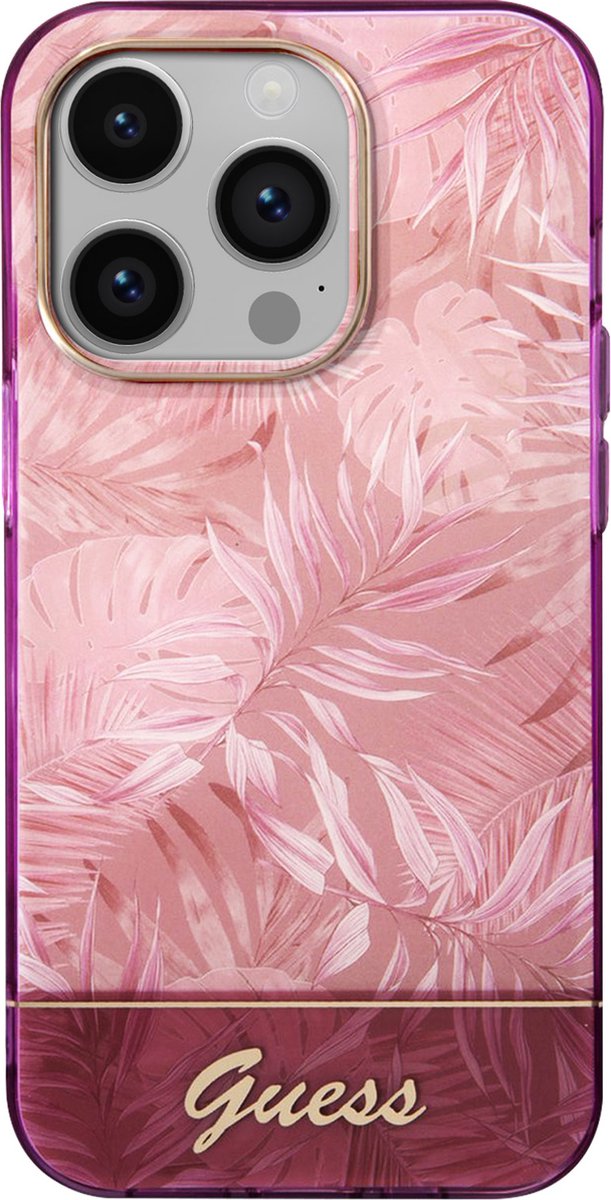 Guess Telefoonhoesje voor Apple iPhone 14 Pro – Roze TPU Back Cover – Bescherm je Telefoon!