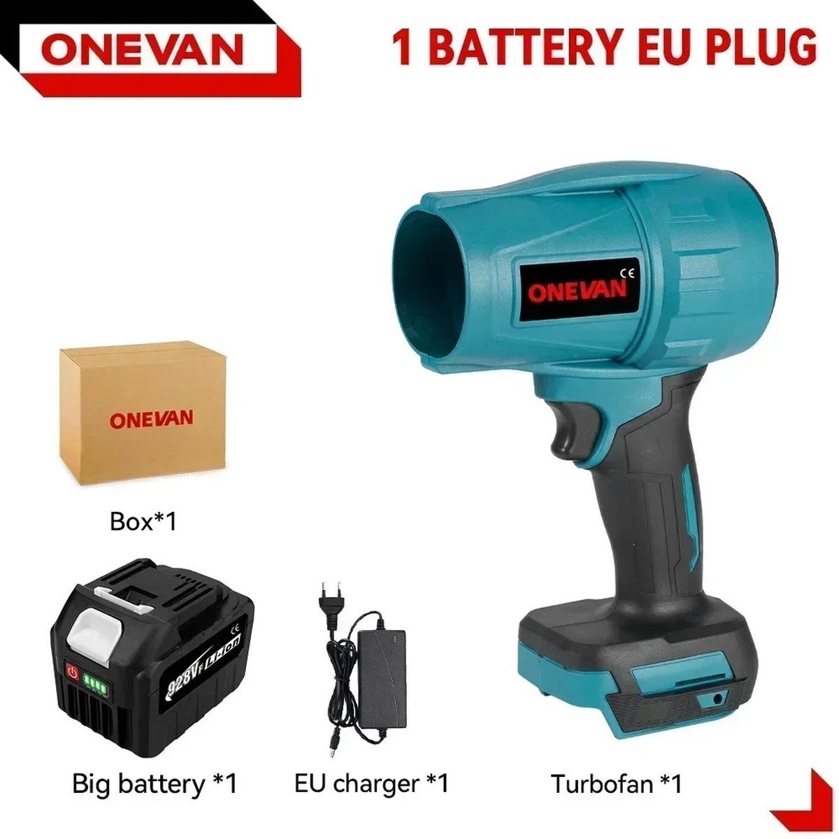Elektrische Turbo Blower - Borstelloos - Jet fan - Voor het verwijderen van sneeuw, blad, stof