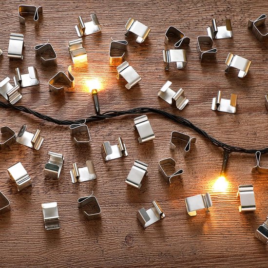 Kerstverlichting Clips Voor Buiten, 10 Delige Set Kerstlampjes